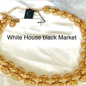 NWT Statement White House
Black Market
Gold -tone Quilted 
Adjustable Necklace
